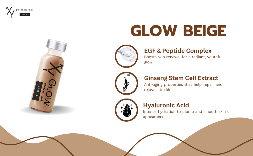 XY Professional Seoul BB Glow Beige EGF Ginseng Stemcell Serum - Korean Complexion Perfecting Serum