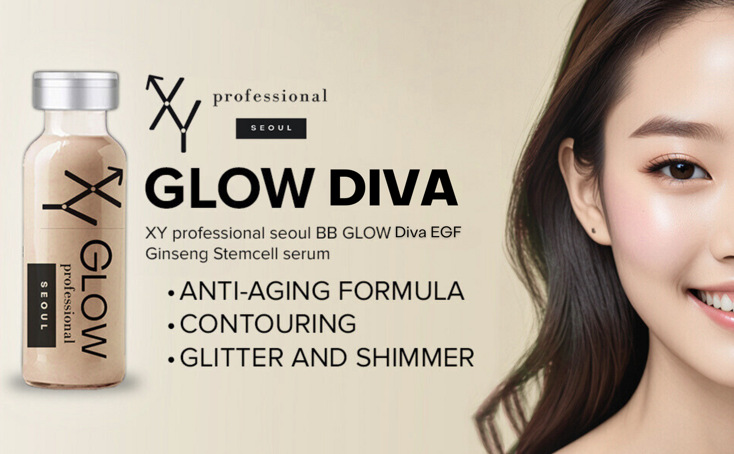 XY Professional Seoul BB Glow DIVA with EGF & Ginseng Stem Cell Serum