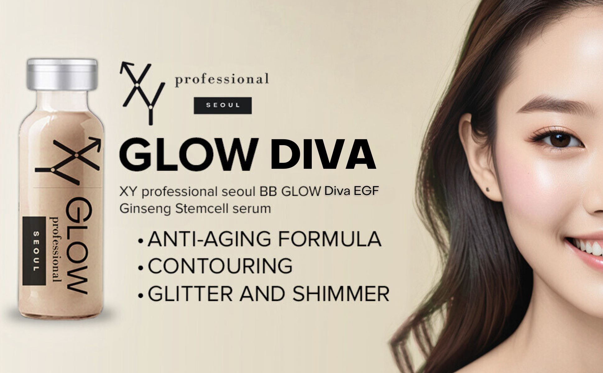 XY Professional Seoul BB Glow DIVA with EGF &amp; Ginseng Stem Cell Serum