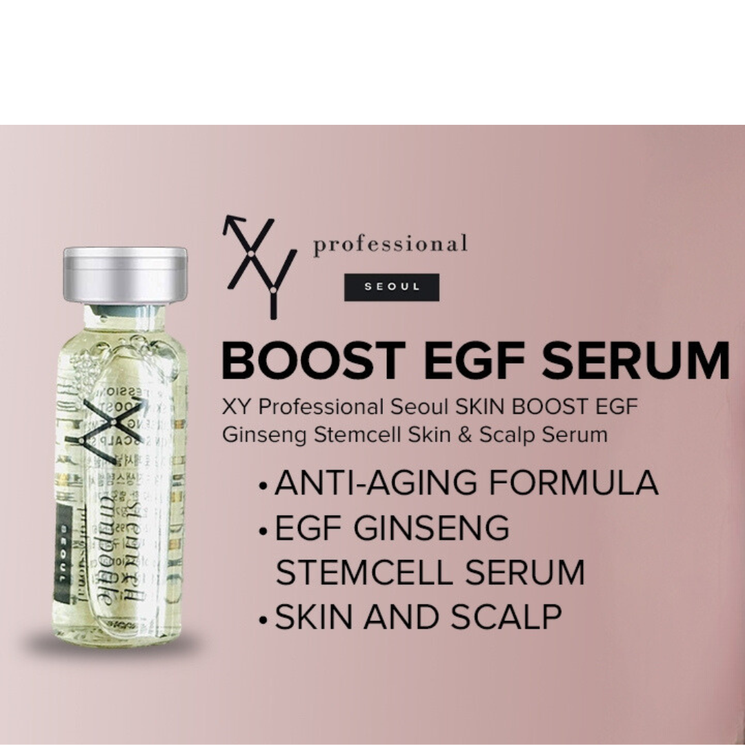 XY Professional Seoul Skin Boost EGF Ginseng Stemcell Serum - Korean Anti-Aging Skincare Powered by Beauty Tech